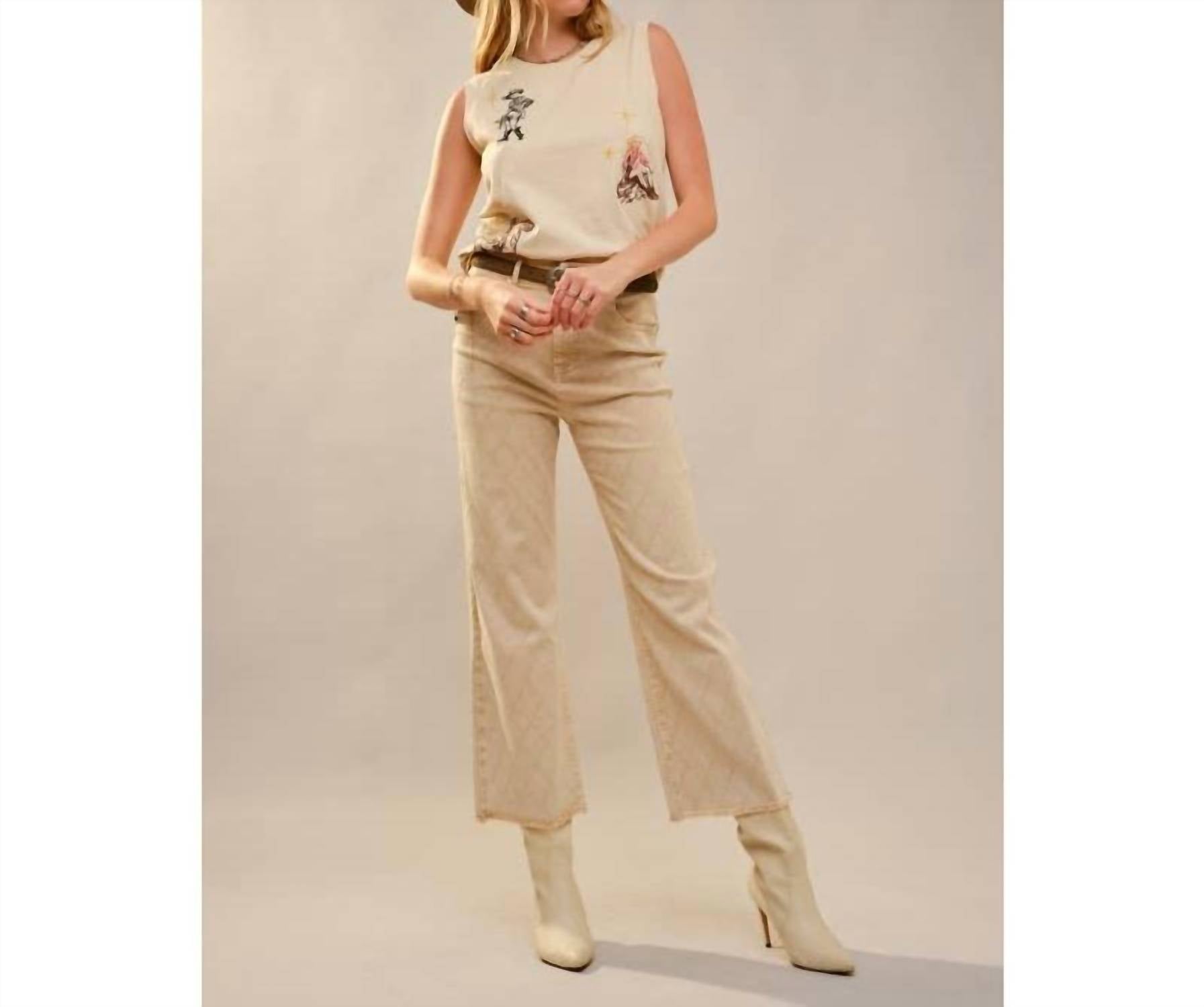 Bns - Embroidered Western Sleeveless Top