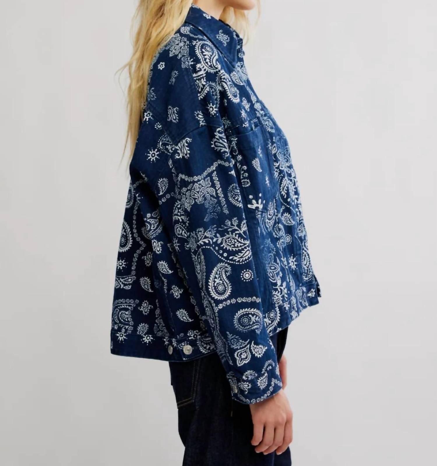 Free People - Opal Swing Printed Denim Jacket