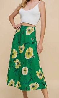 Les Amis - Poppy Meadow Midi Skirt