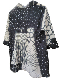 Lior - Women's Geo Print Sheer Blouse