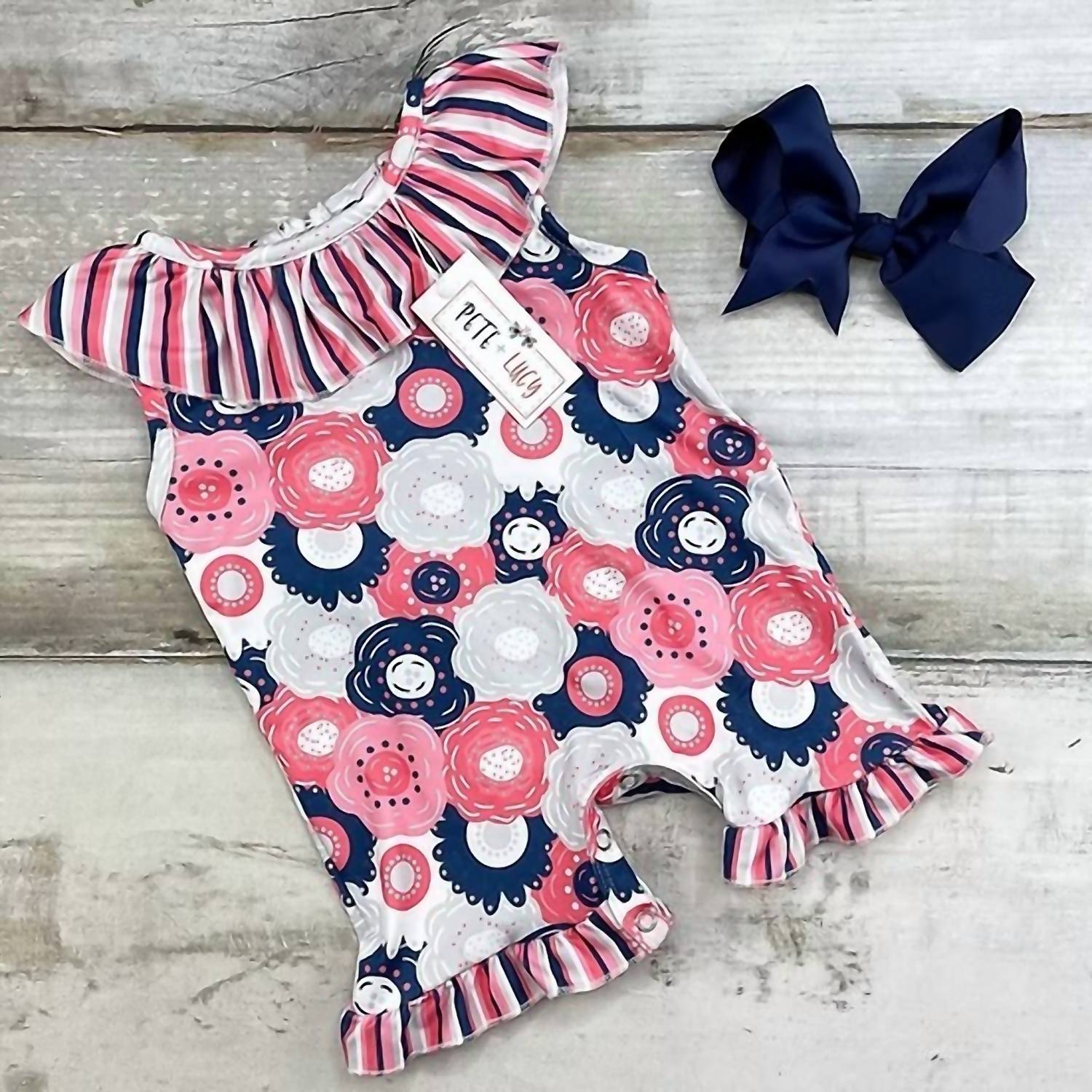 Pete + Lucy - Girls Fionna Floral Romper