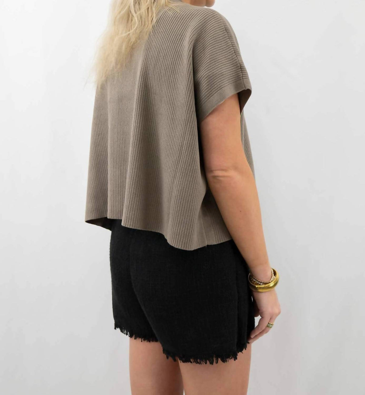 By Together - Mock Neck Short Sleeve Sweater