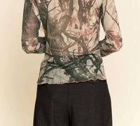 Davi & Dani - Tree Camo Mesh Top