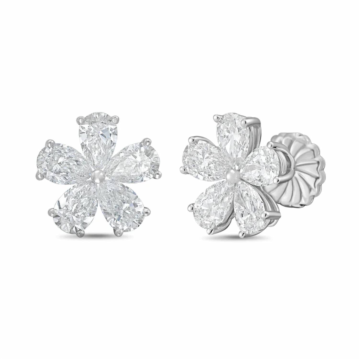 Diana M Jewels - Women's Pear Lab-Grown Diamond Stud Earrings (2.00 Ct TCW) - Classic