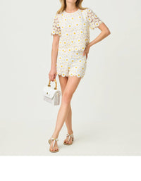 Lilly Pulitzer Louise Top in resort white fresh as a daisy lace - women's t-shirt - alternate view