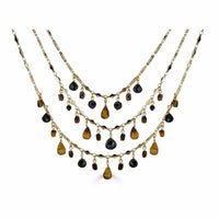 Rachel Reinhardt - Women's Tigers Eye And Black Spinel Bib Necklace