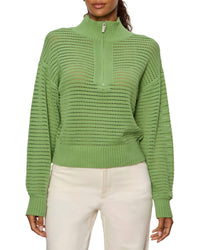 Sanctuary - Open Knit 1/2 Zip Sweater Top