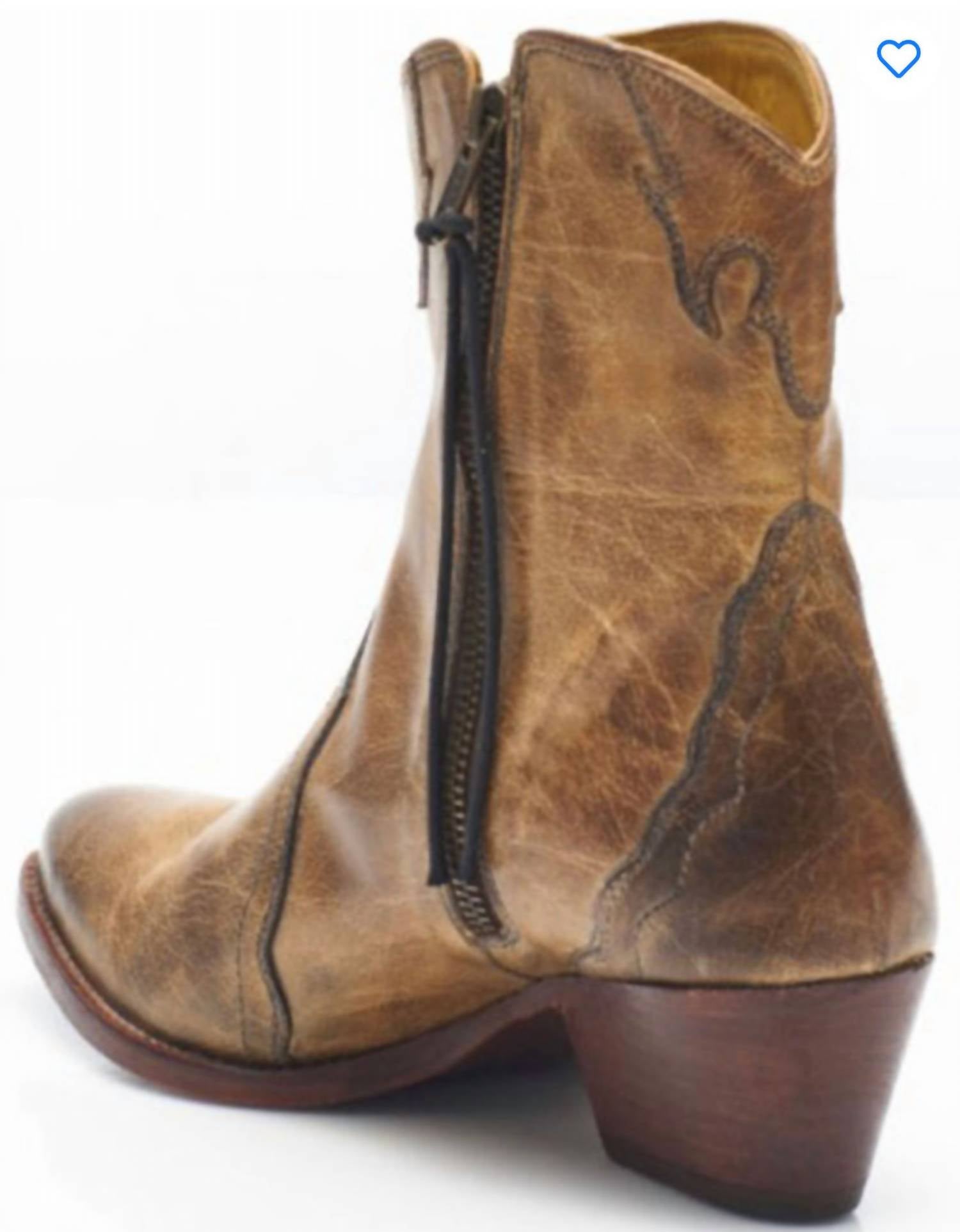Free People Women's New Frontier Western Boot in distressed tan - women's shoe - alternate view