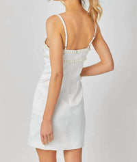 Baby Pink - Beaded Trim Mini Dress