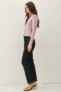 Be Cool - Ribbed Crewneck Cardigan