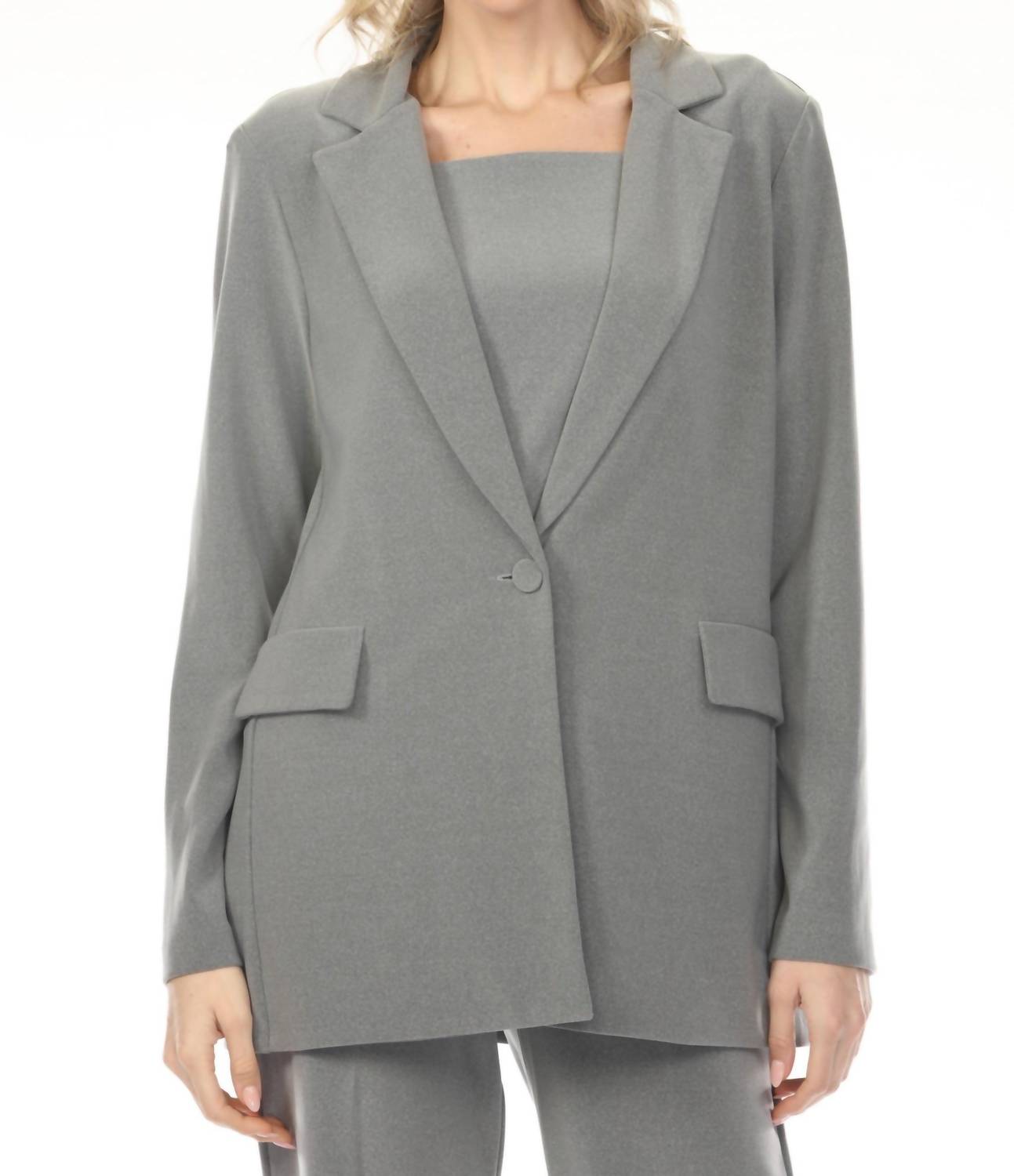 Joseph Ribkoff Relaxed Blazer Jacket in grey melange - women's jacket