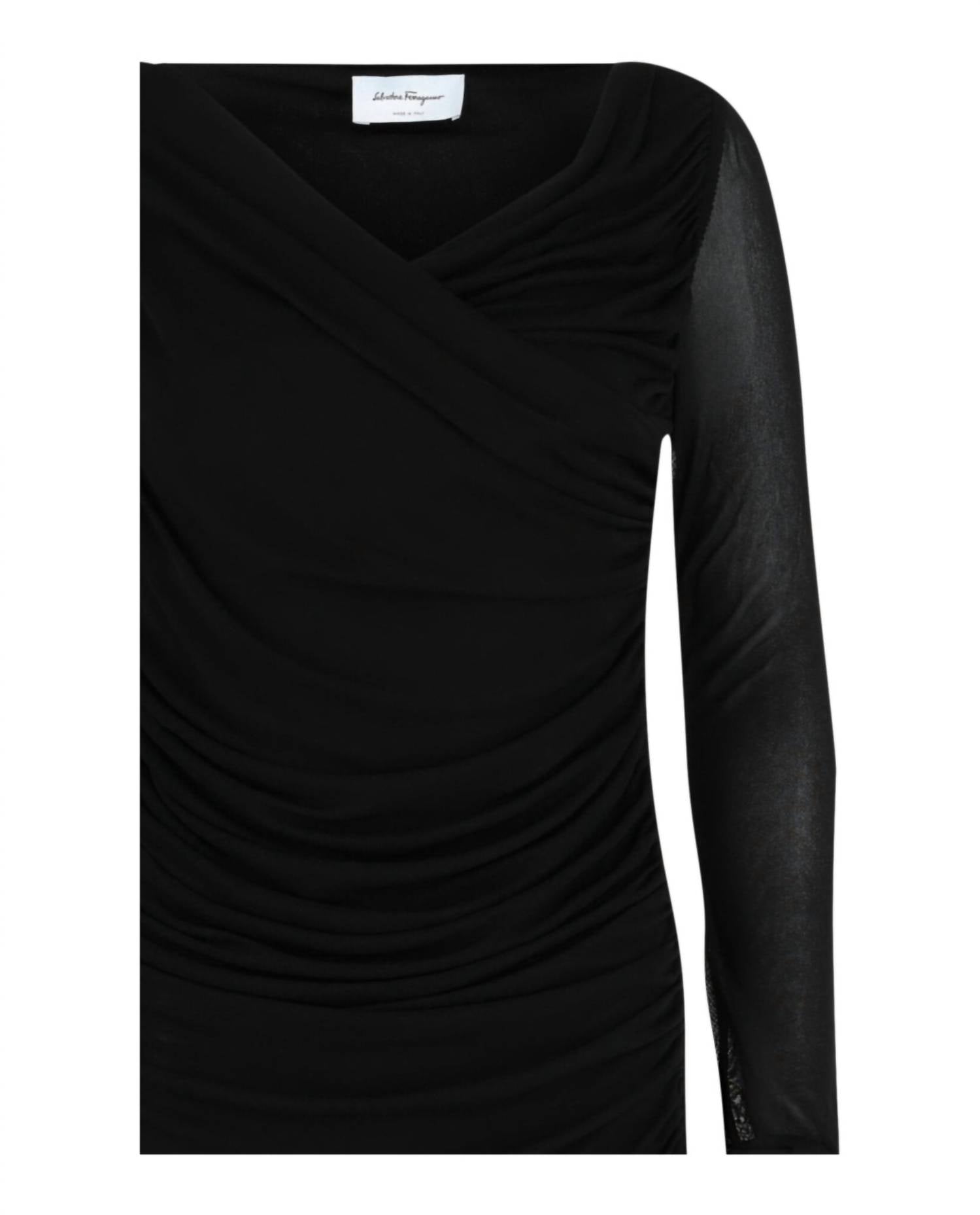 Salvatore Ferragamo - Women's Ruched Long Sleeve Mini Dress