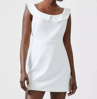 FRENCH CONNECTION Whisper Collar Mini Dress in white - women's dress