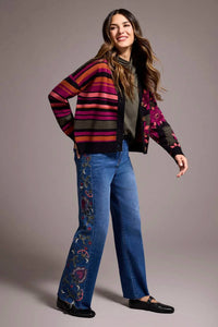Tribal - Diora Double Knit Combo Print Cardigan