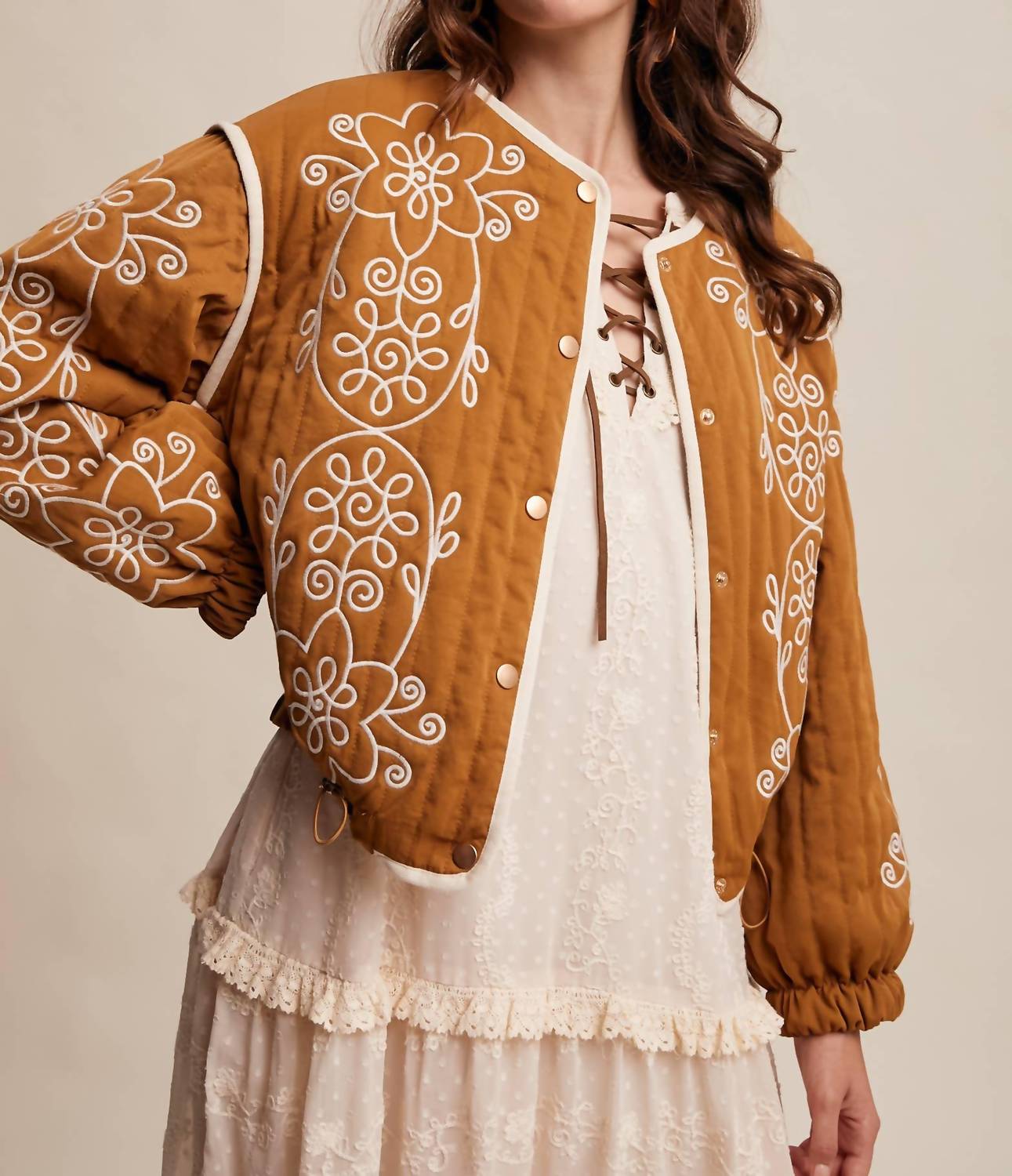 Listicle - Embroidered Quilted Western Jacket