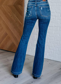 Judy Blue - Midrise Button Fly Trouser Flare With Distressing
