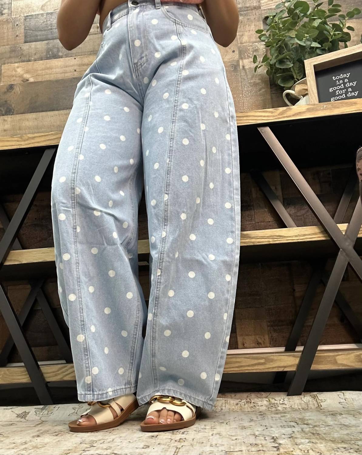 Peach Love - Polka Dot Gypsy Fit Pants