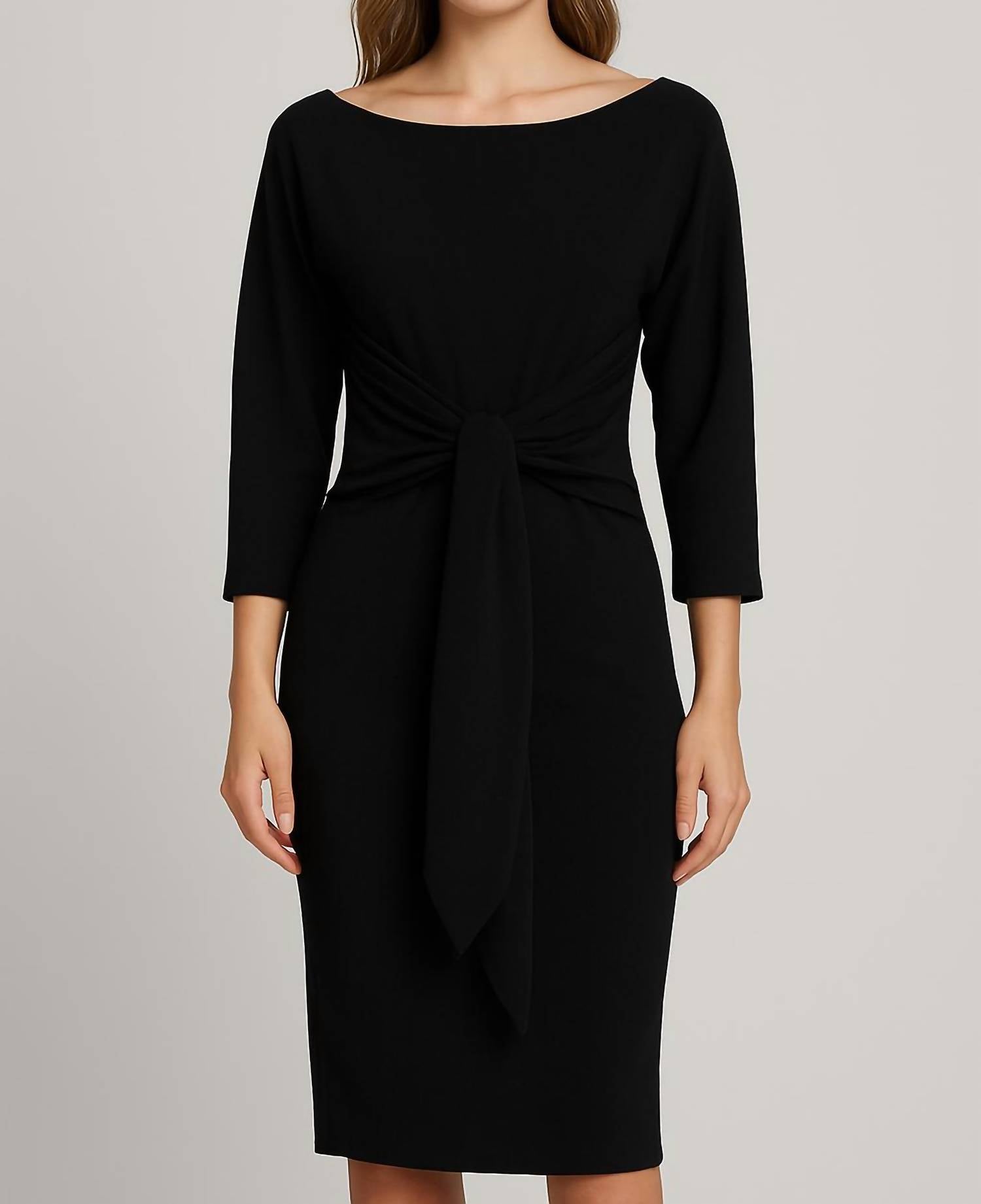 Mable - Slimming Waist Tie Sweater Dress