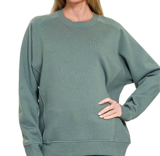 Zenana - Raglan Crewneck Sweatshirt