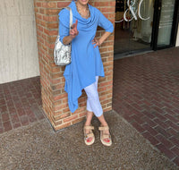 Sea Breeze - Hawaiian Gauze Cowl Neck Tunic Top