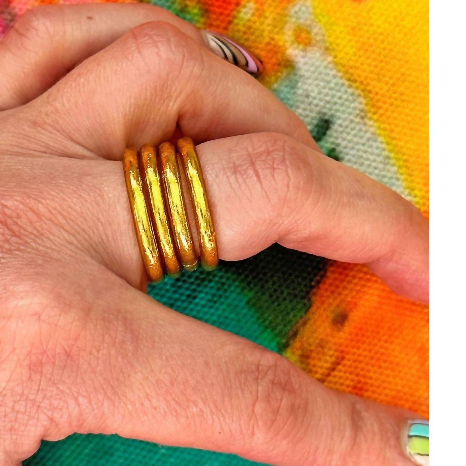 Woman Shops World - Women's Thai Buddhist Temple Kumlai Stackable Ring