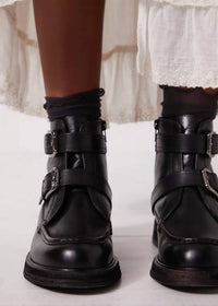 Free People Women's Isla Moto Boot in black - women's shoe - detail view