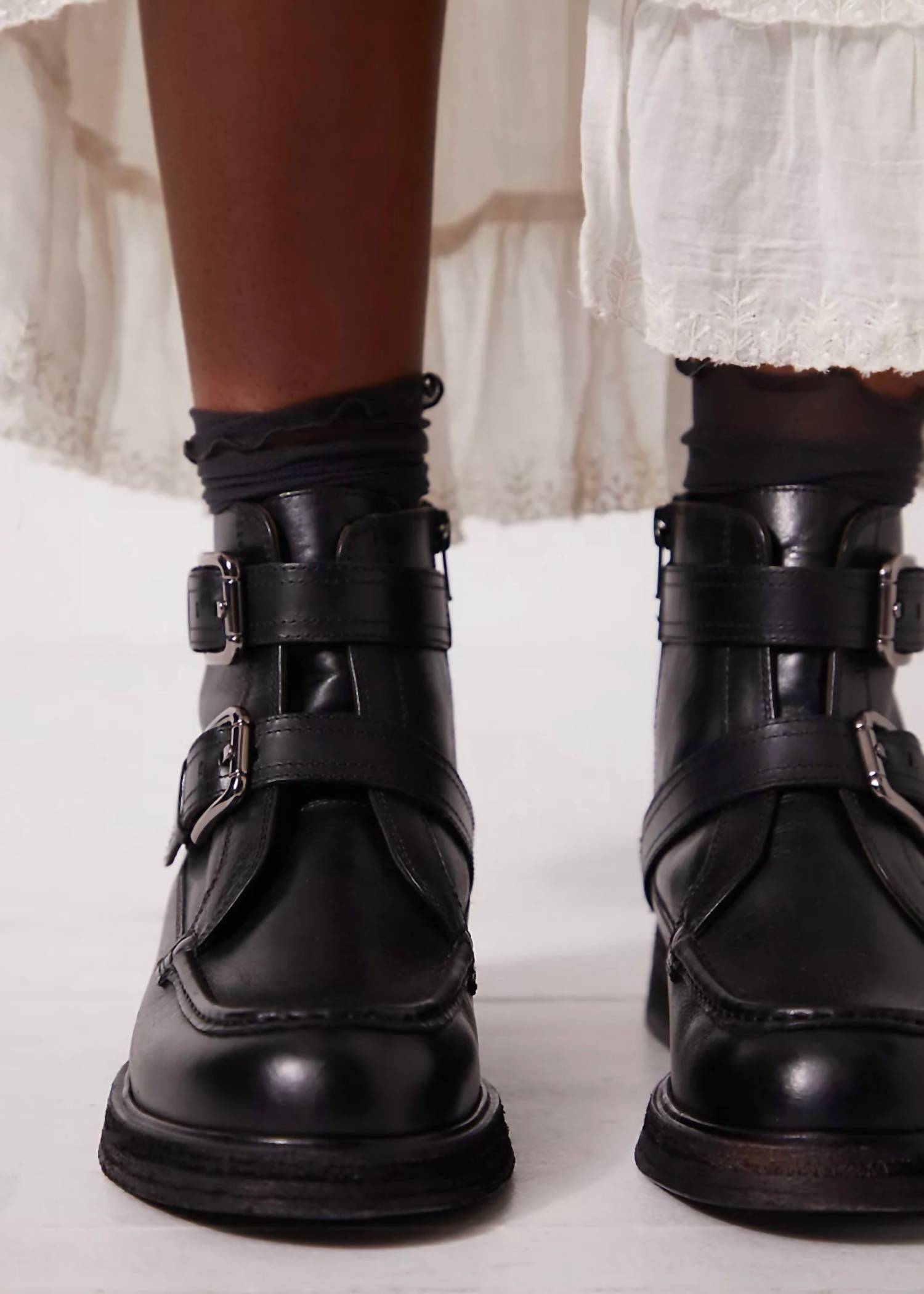 Free People Women's Isla Moto Boot in black - women's shoe - detail view