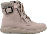 Cliffs by WHITE MOUNTAIN Women's Hearty Ankle Boots in pale pink fabric sweater - women's shoe