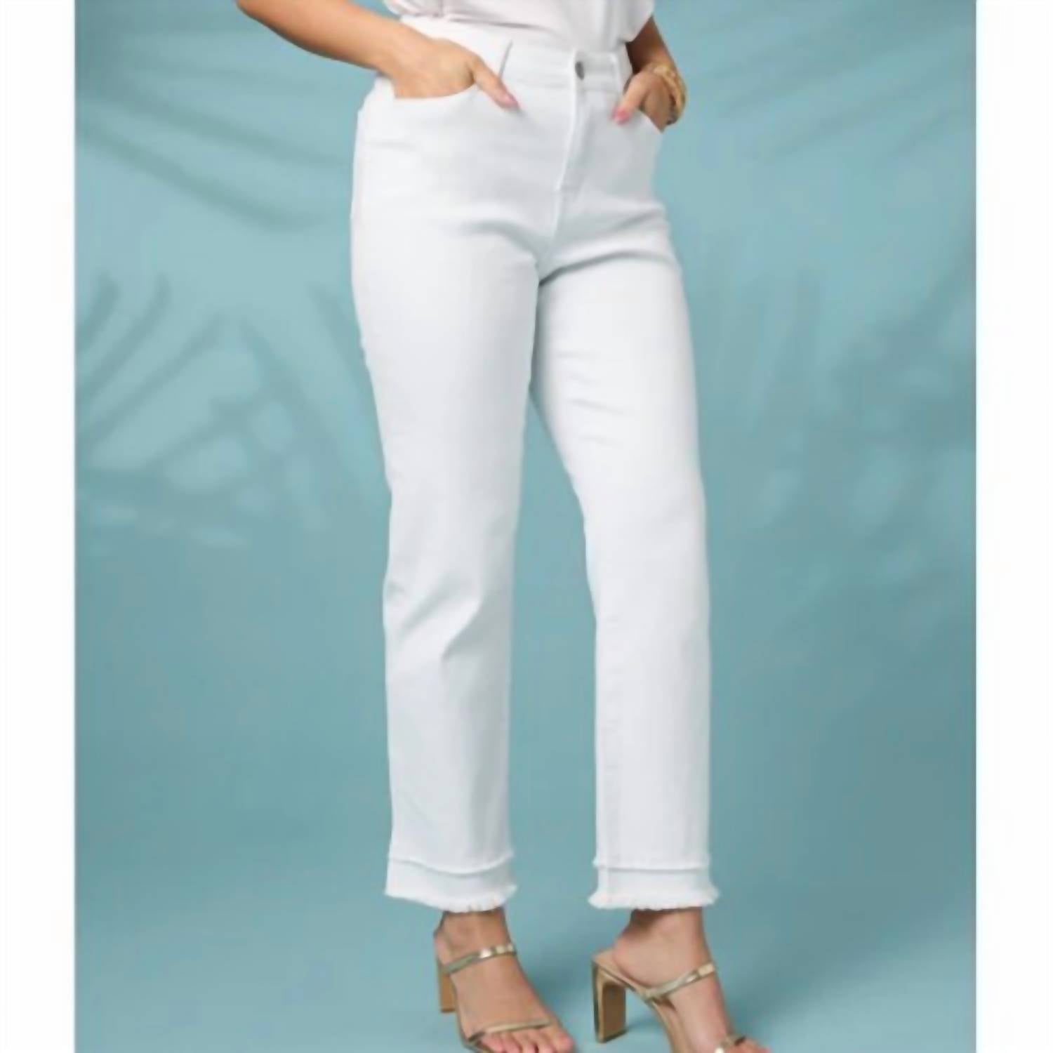 Coco + Carmen - Mary Straight Jeans With Double Fringe Denim
