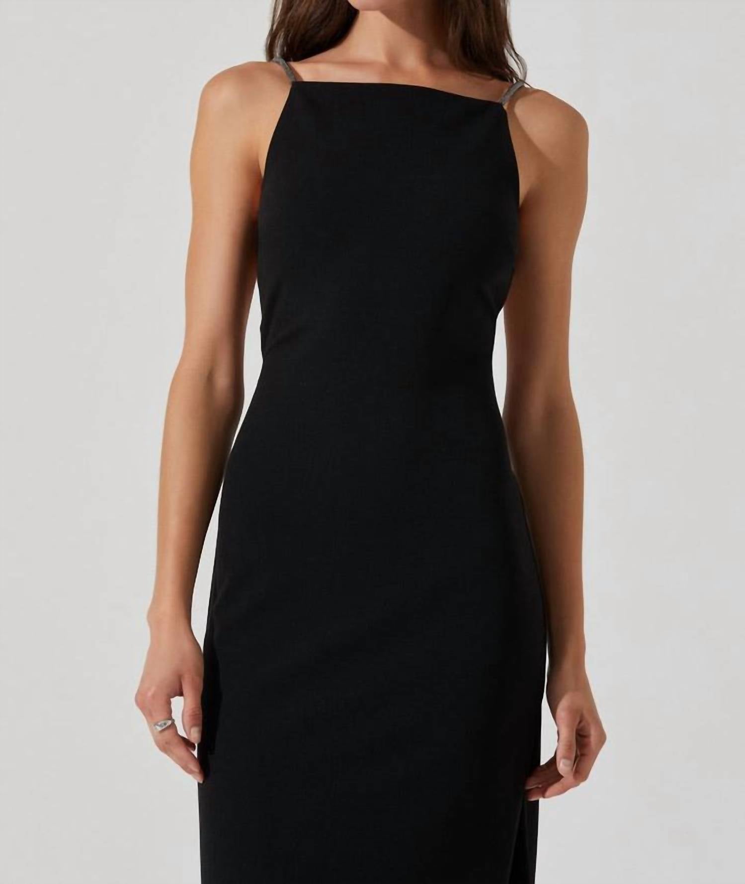 Astr - Elizsa Rhinestone Strap Midi Dress
