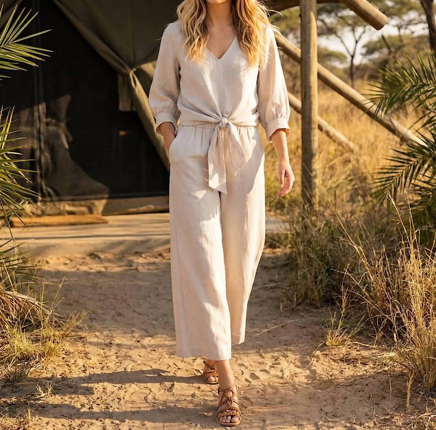 Karen Kane - Drawstring Linen Pants