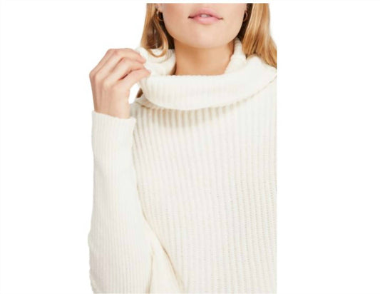 Free People - Free People Layer Cake Trapeze Turtleneck Oversize Sweater White