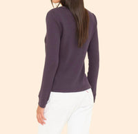XIRENA Lucas Long Sleeve Top in grey smoke - women's long sleeve top - detail view