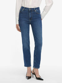 FRAME Le Sleek Straight Leg Jeans in blue - women's jeans