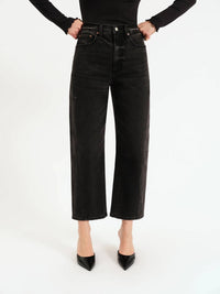 Daze - Westward High Rise Barrel Leg Straight Jeans