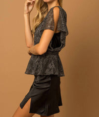Gilli - Sparkly Peplum Top