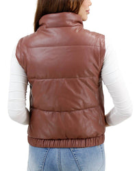 Grace And Lace - Butter Faux Leather Puffer Jacket