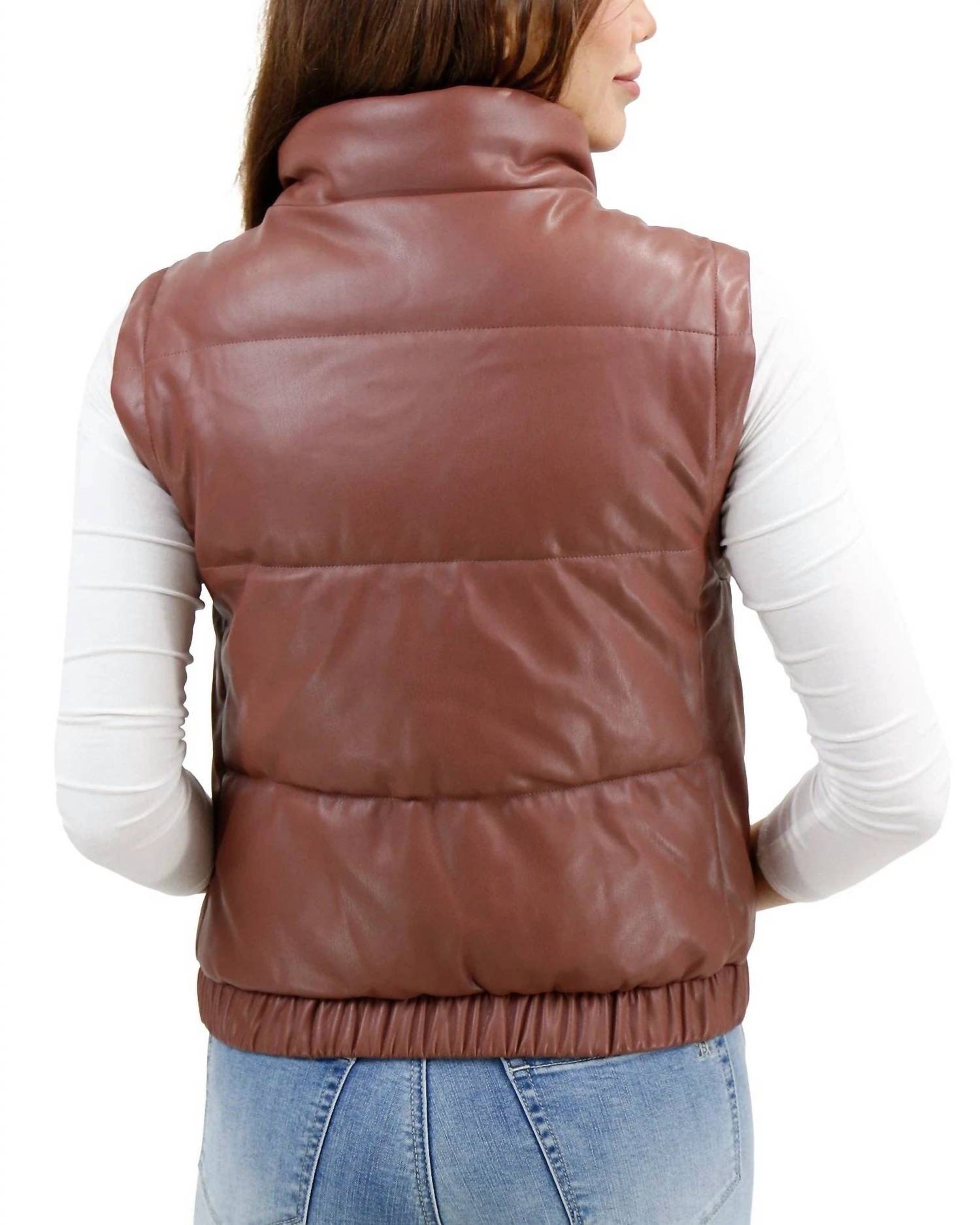 Grace And Lace - Butter Faux Leather Puffer Jacket