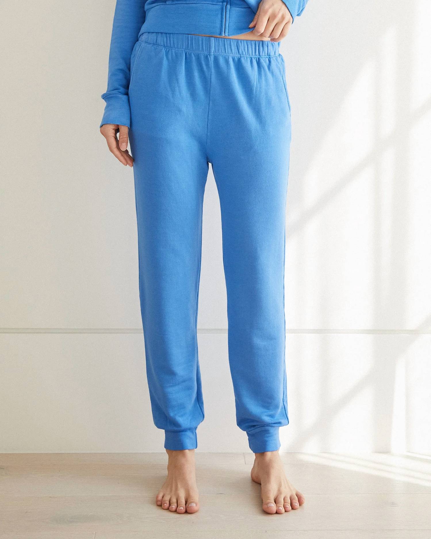 MONROW Softfleece Jogger in blue - women's pants
