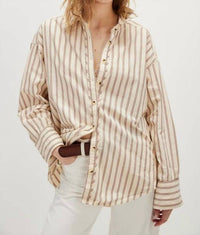 Free People - Striped varsity shirt