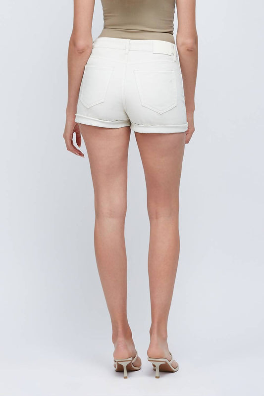Hidden - High Rise Rolled End Classic Boyfriend Shorts