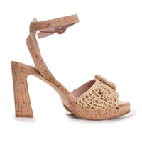 DONALD PLINER Women's Baybi Heeled Cork Sandals in natural - women's sandal - view 5
