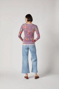 Kokun - Women's Printed Fitted Crewneck Top