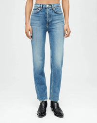 Re/Done - Comfort Stretch High Rise Stove Pipe Jeans