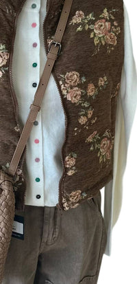 So Me Women's Floral Vest in brown - women's jacket - alternate view