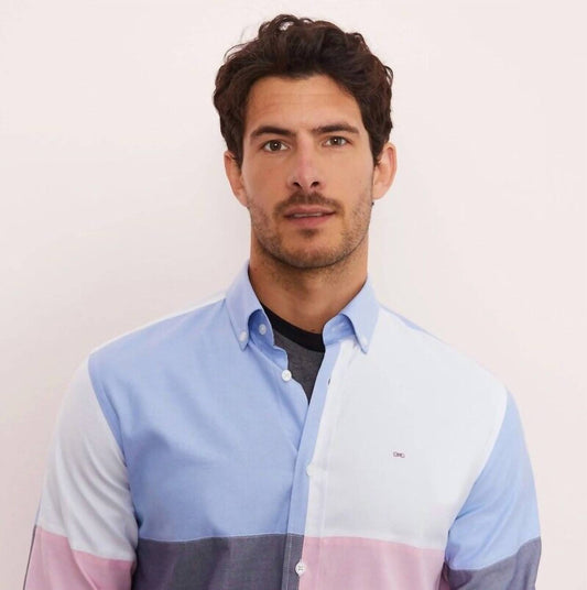 Eden Park - Oxford Cotton Colour-block Polo Shirt