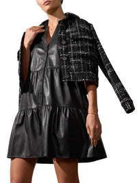 Brochu Walker Tweed Cropped Jacket in black white - women's jacket - alternate view