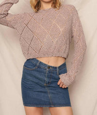 En Creme - Long Sleeve Knit Sweater Top