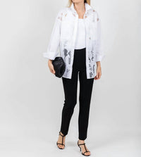 Joseph Ribkoff - Cotton Lace Boxy Embroidered Blouse