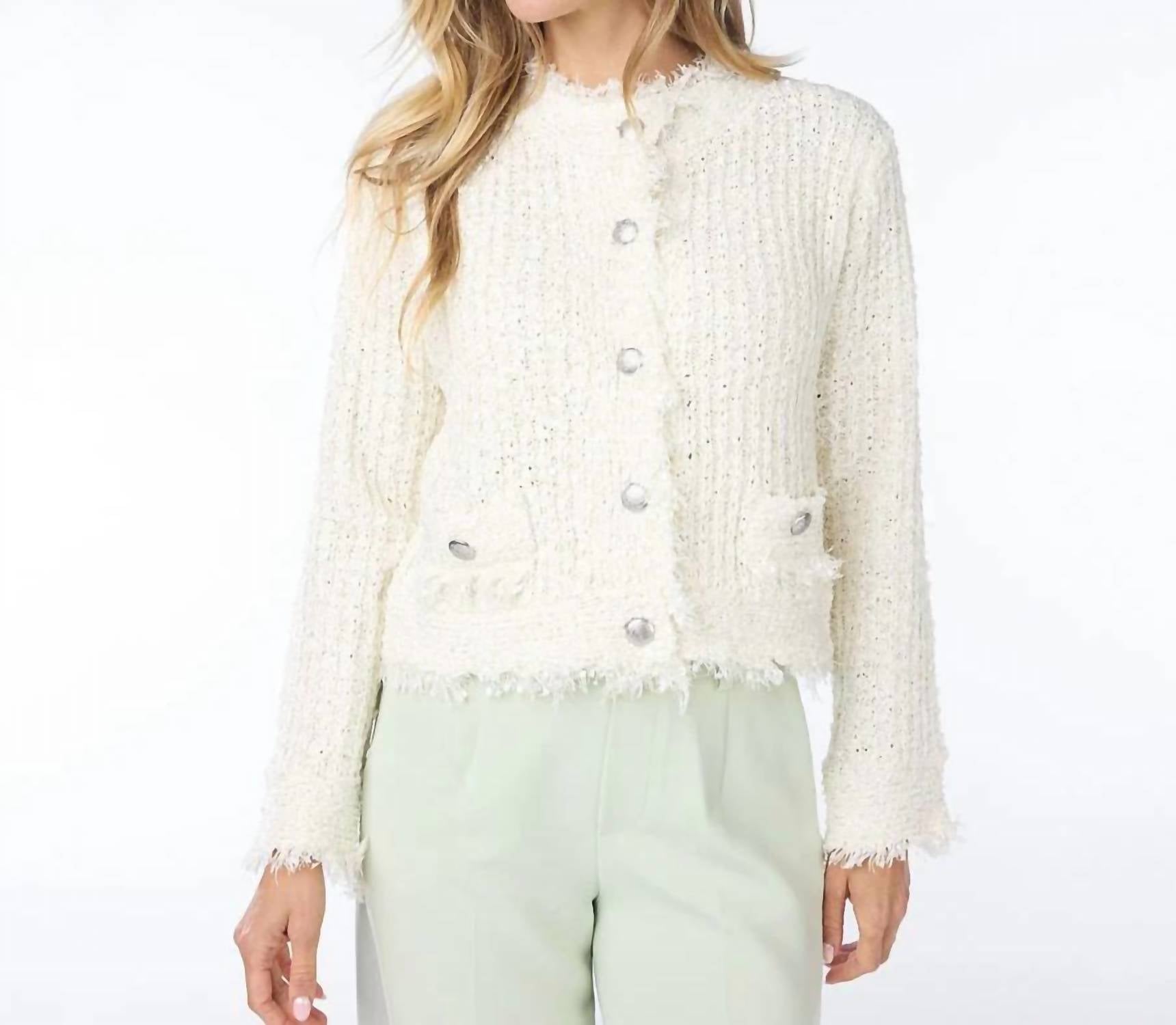 Esqualo - Olena Fray Tweed Cardigan